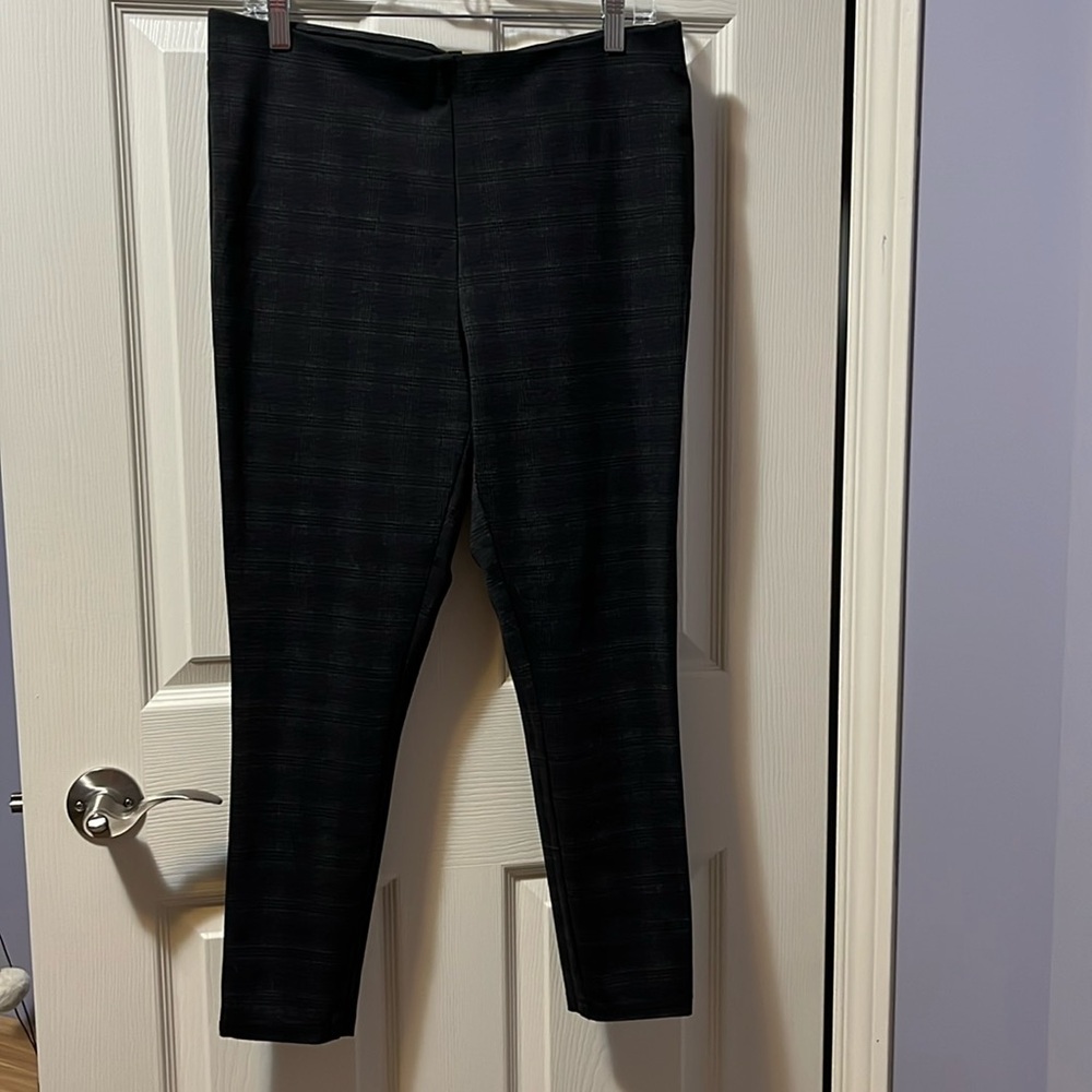 Women's Dress Pant Leggings Plaid Burgundy/Grey/Black Jules & Leopold Elastic Lg